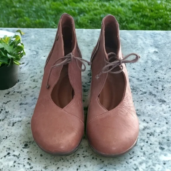 SERGIO TOMANI SUNDANCE Lace Up Boots 40 9 Artsy Leather Earthy Boho Ankle Travel - Picture 2 of 16